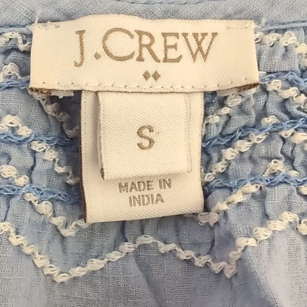 J.Crew Factory Small Blue Embroidered Blouse - Picture 7 of 8